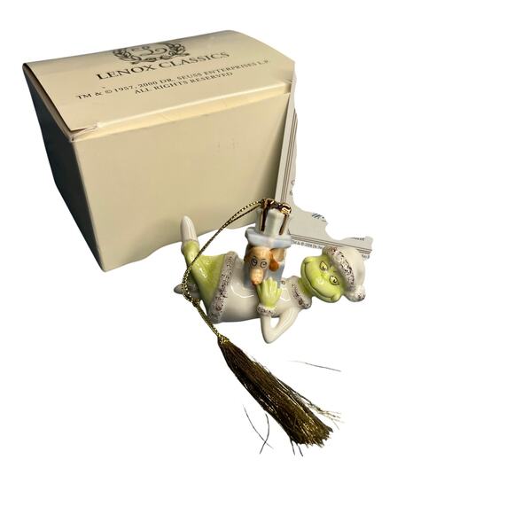 Lenox The Grinch Grinchy Greetings Porcelain Christmas Holiday Ornament Box COA - Picture 2 of 10